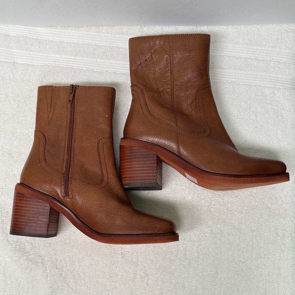 Seychelles Cognac Turbulent Ankle Boots Size 6.5 - Picture 3 of 16